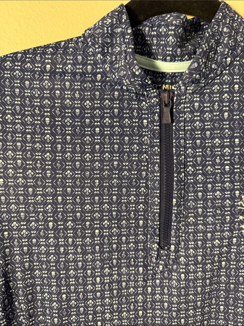 Peter Millar Women's Quarter Zip Blue Pattern Top 124th US Open Pinehurst Size S - Picture 6 of 9